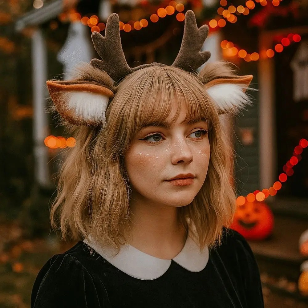 Reindeer Antlers Headband - عصابة رأس ناعمة على شكل أذني