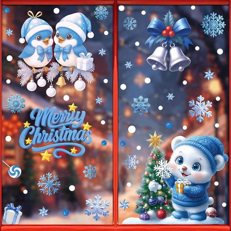 Snowflake Window Decal - ملصقات زجاجية لعيد الميلاد، تصميم رجل