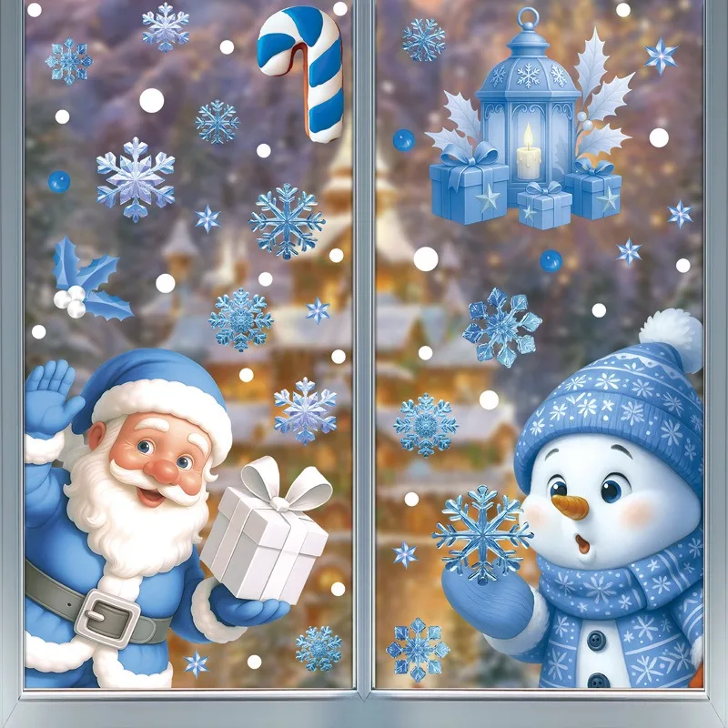 Snowflake Window Decal - ملصق زجاجي ثابت لعيد الميلاد، بتصميم