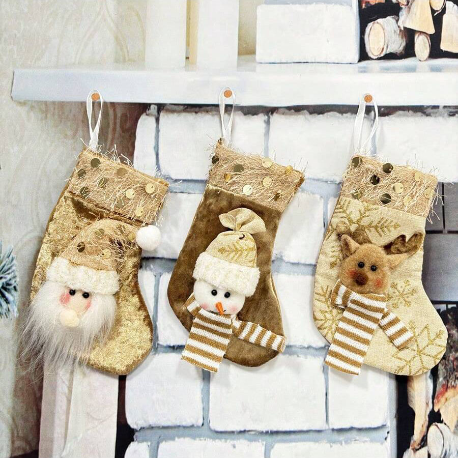 3 قطع من جوارب زينة عيد الميلا - مراجعة Christmas Stocking Hanging وسعره