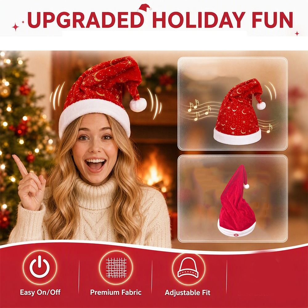 قبعة عيد الميلاد الكهربائية ال - مراجعة Santa Hat Plush وسعره