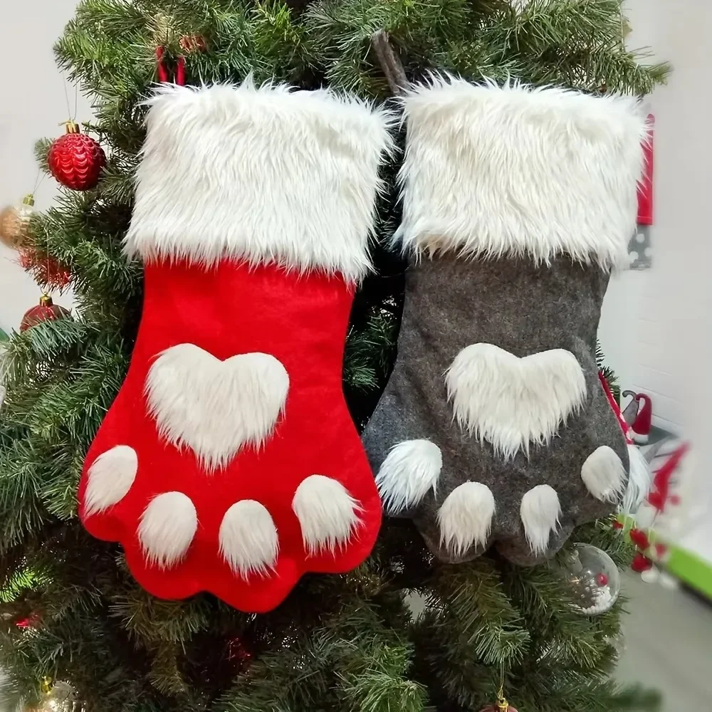جوارب عيد الميلاد بطبعة أقدام  - مراجعة Christmas Stocking Hanging وسعره